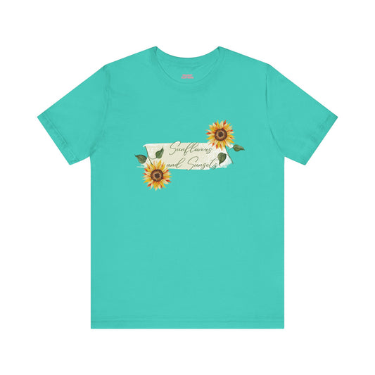 Sunflowers and Sunsets - Unisex Tee