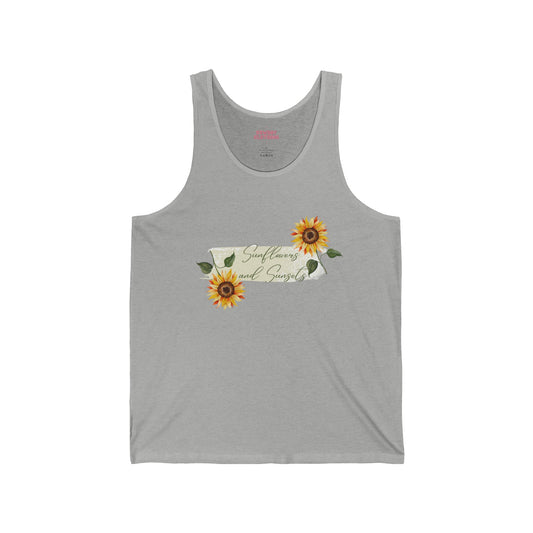 Sunflowers and Sunsets - Unisex Jersey Tank