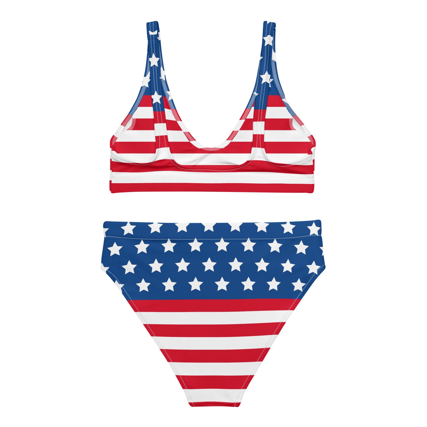 Stars and stripes - Recycled high-waisted bikini