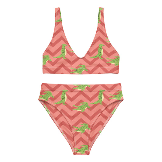 Pink Croc - high-waisted bikini