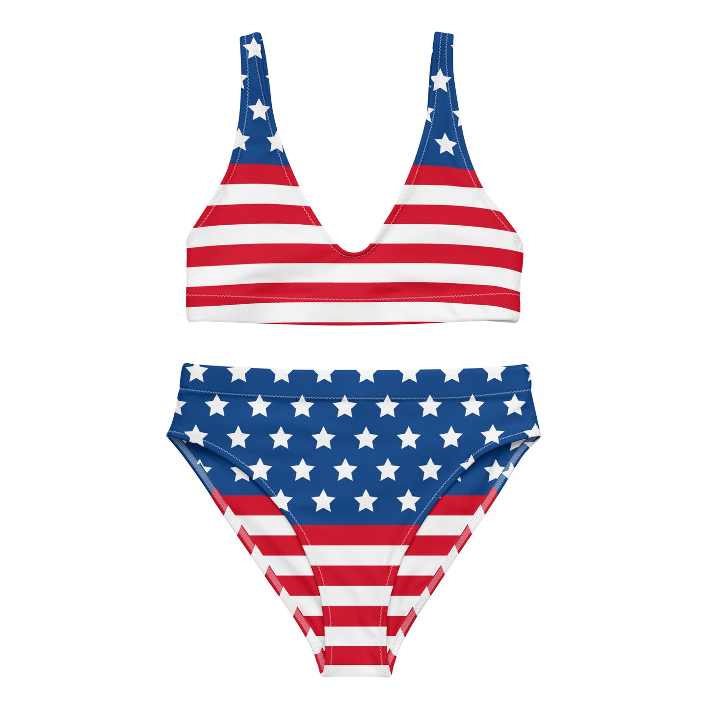 Stars and stripes - Recycled high-waisted bikini